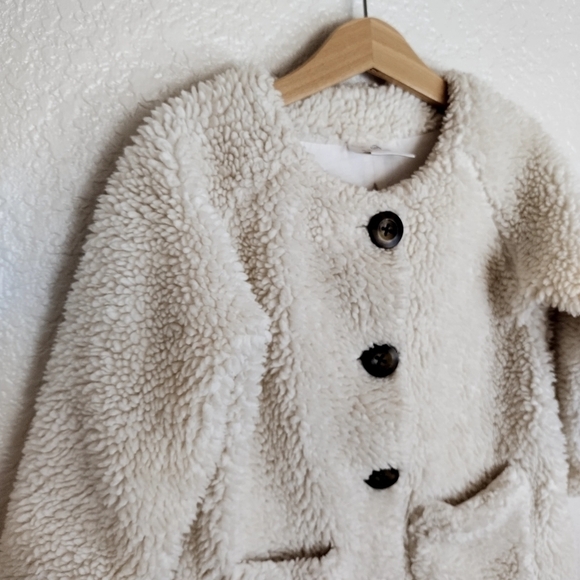Hanna Andersson off white Sherpa button down jacket sz 4 - Picture 6 of 6